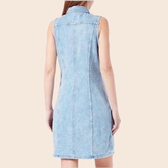 Lee Sleeveless Light Denim Mini Dress Size XS - Picture 2 of 14